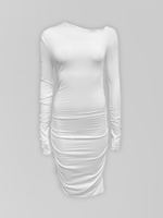 Платье 2667 короткое с длинным рукавом и затяжками по бокам