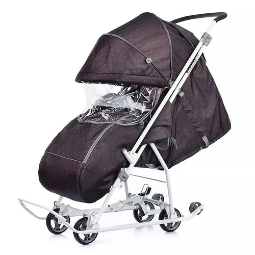 Санки-коляска Наши детки НДТ3-1К/3 В горошек шоколадный