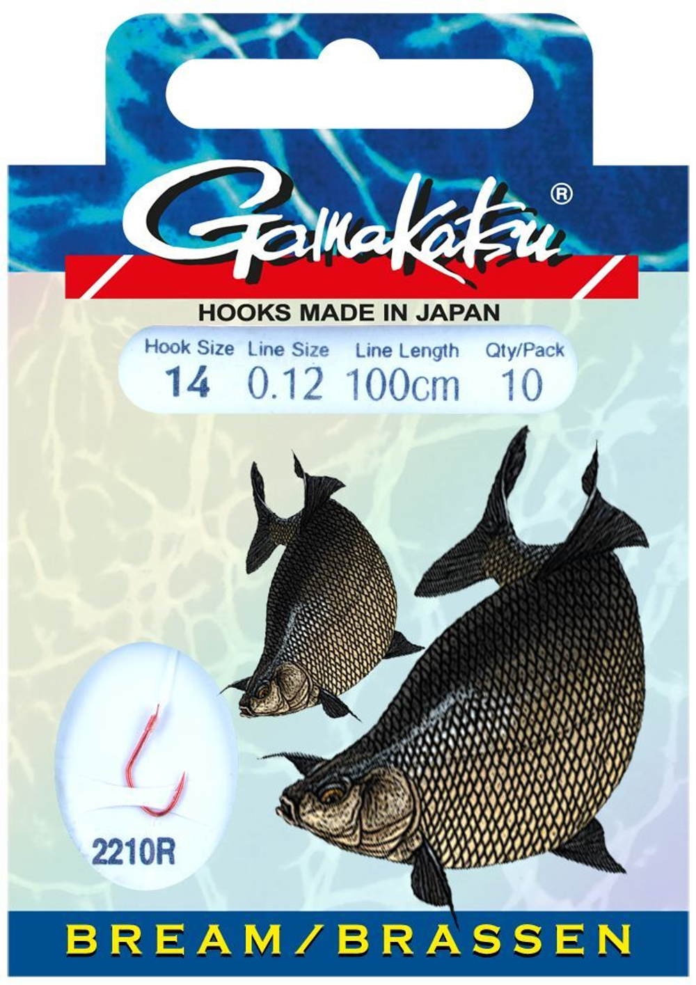 Крючок Gamakatsu Hook BKS-2210S Bream 60 см №08 d0.18