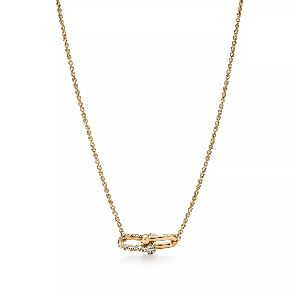 Подвеска из жёлтого золота 18k с бриллиантами, Tiffany 💎Hard Wear Double link