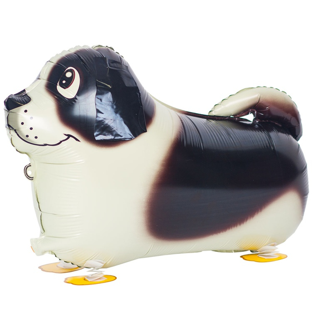 Шар Фольгированный Собака коричневая (Белый, Черный)