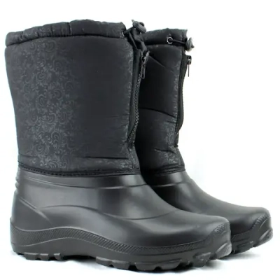 Д406 Сапоги женские из ЭВА с комбинированным верхом (вензеля +черный, 36-37)