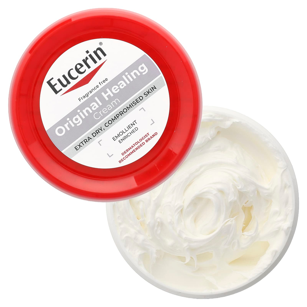 Eucerin, оригинальный заживляющий крем для очень сухой и поврежденной кожи, без отдушек, 454 г (16 унций)
