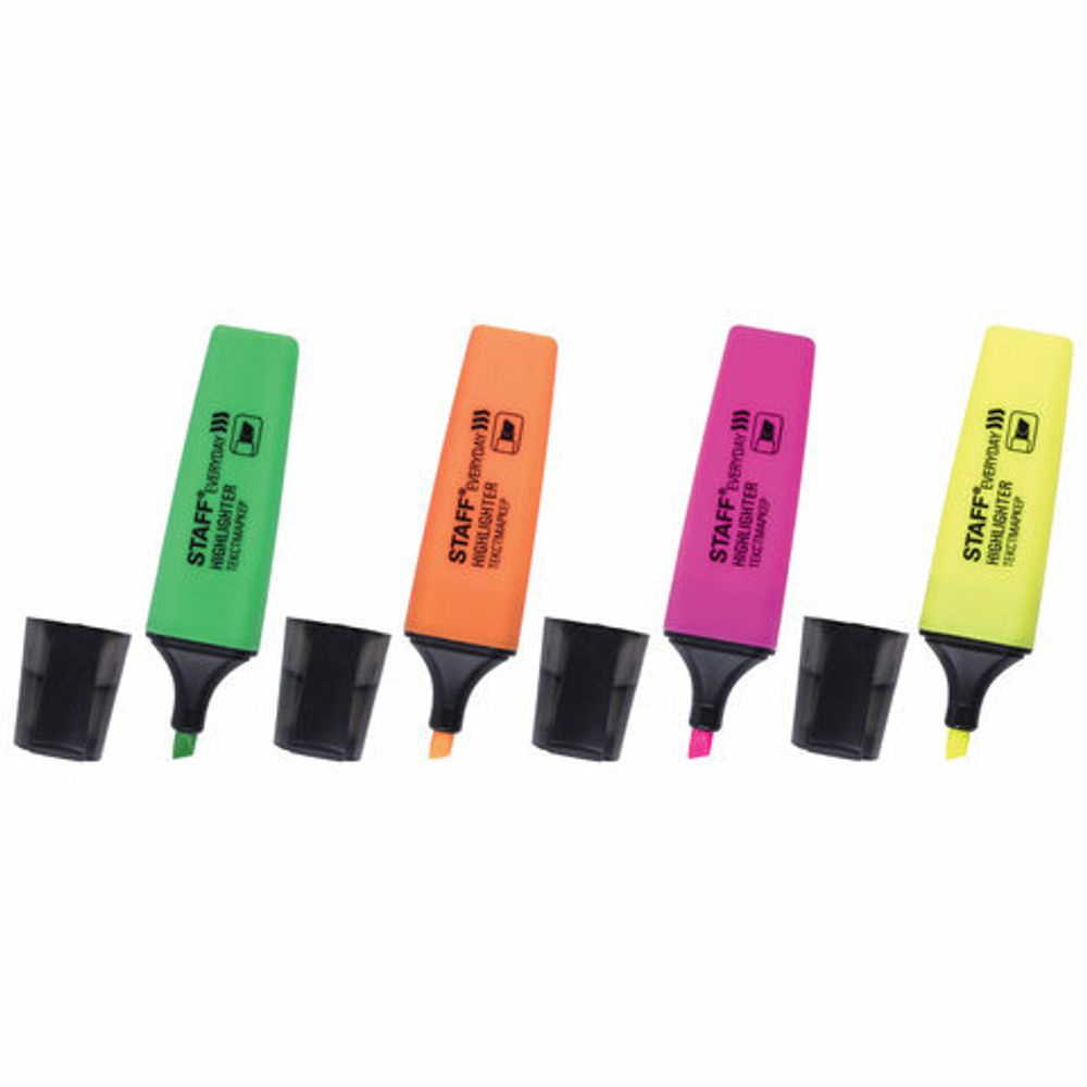 Набор текстовыделителей STAFF "EVERYDAY" HL-638, 4 шт., АССОРТИ, линия 1-5 мм, 151643