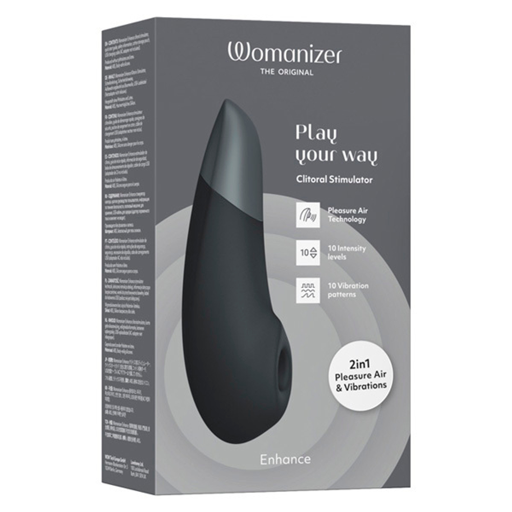 Черный бесконтактный клиторальный вибростимулятор Womanizer Enhance Black WZSN1SG9