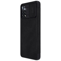 Кожаный чехол-книжка Nillkin Leather Qin Pro c защитой камеры для Poco X4 Pro 5G