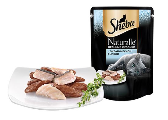 Sheba Naturalle Цельные кусочки с океанической рыбой 80 г