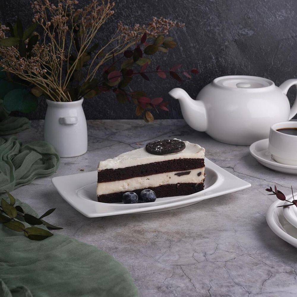 Блюдо прямоугольное 20,2*12,4 см h1,9 см с бортом Asymmetry белое фарфор NEW P.L. [6]