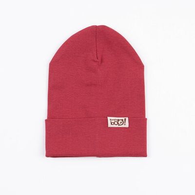 Two-ply turn-up jersey hat - Cranberry