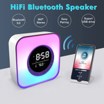 Колонка Bluetooth с будильником цветной светодиодной подсветкой дисплеем температуры функцией MP3-плеера