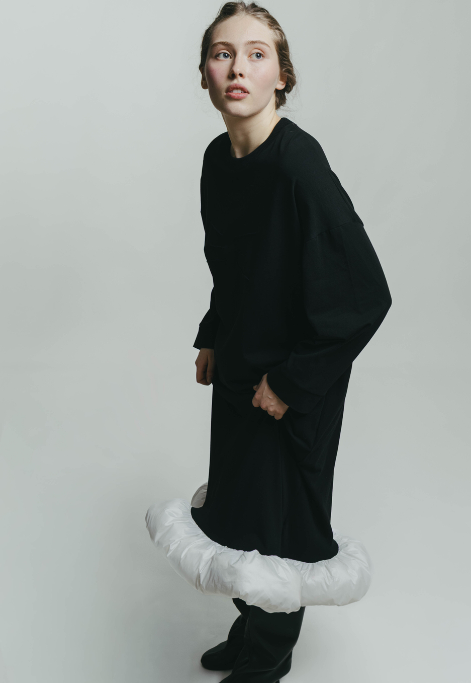 Платье Girls Thumbelina Dress with Long Sleeves, Short, Black and White