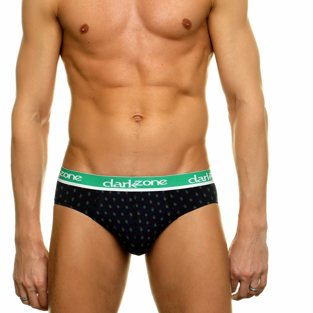 Трусы мужские слипы черные с зеленой резинкой DARKZONE DZN6317