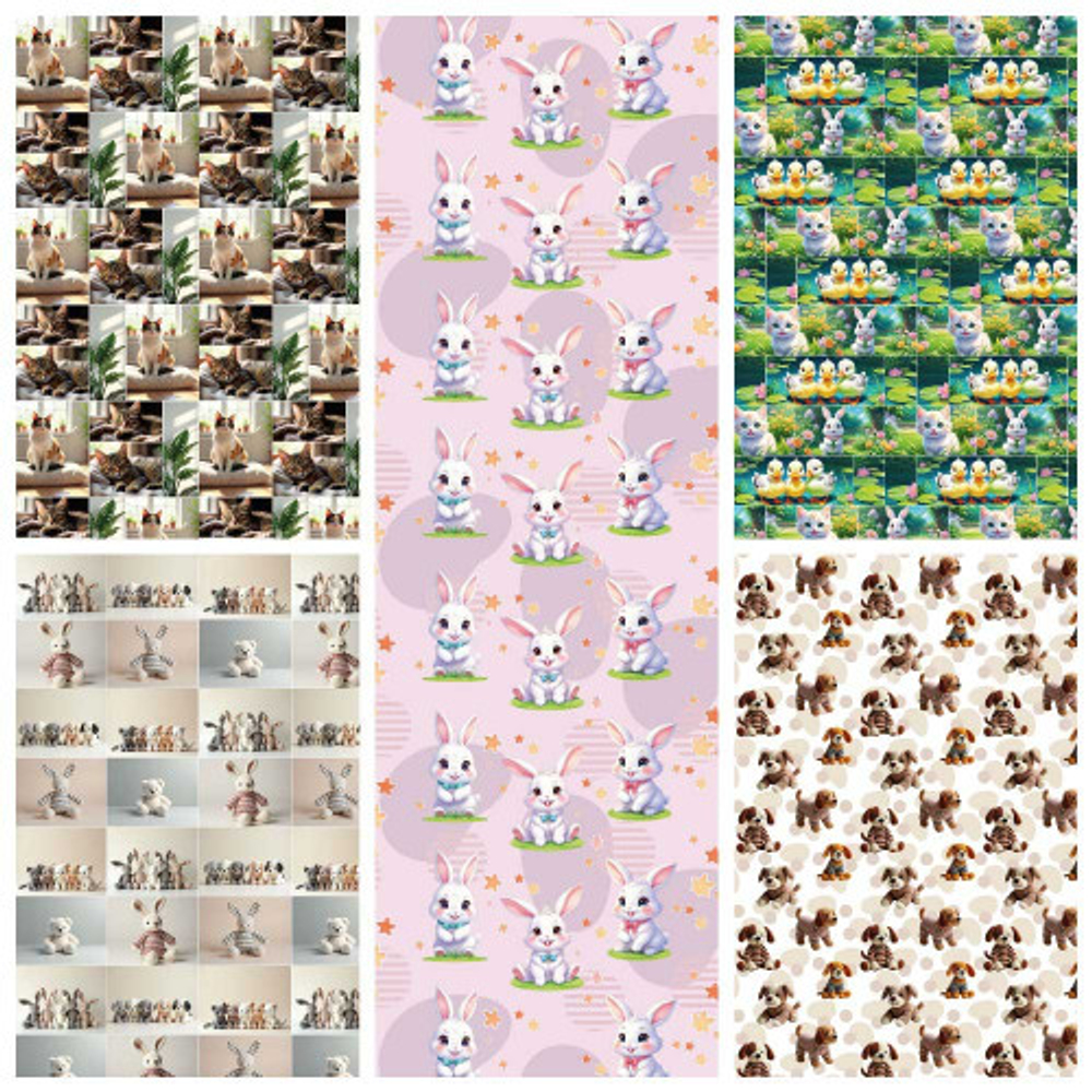 Бумага В листах 25 шт "Цветы и листья" 70 х 70 см (Микс)