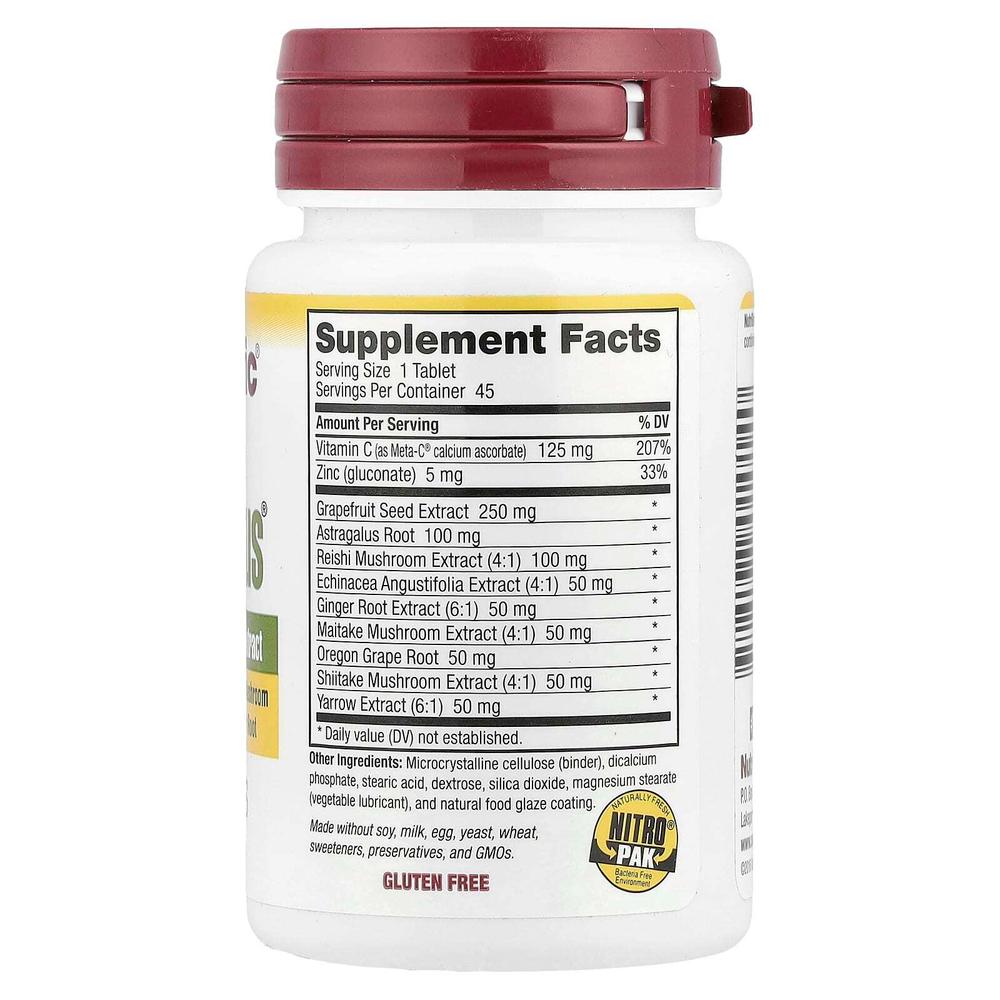 NutriBiotic, DefensePlus, максимальная сила, 45 веганских таблеток