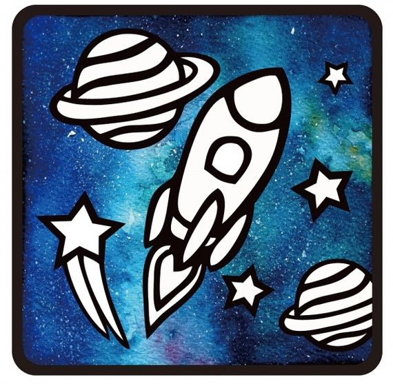 Ракета-аппликация цветной фольгой, MH006