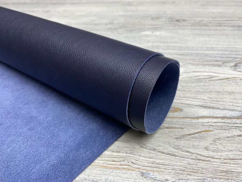 Castagnetto Soft Dark Blue (1,3-1,5 мм), цв. Синий  натуральная кожа