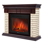 Портал Firelight Bricks 25 камень бежевый, шпон темный дуб