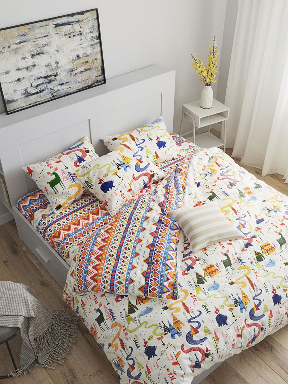 Пододеяльник Сказка "Эскимосики/Орнамент" 2-сп 175х215 см, перкаль