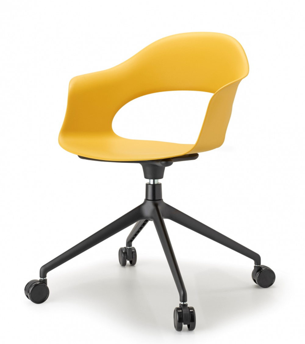 Кресло офисное пластиковое Scab Design Lady B, черный, горчичный