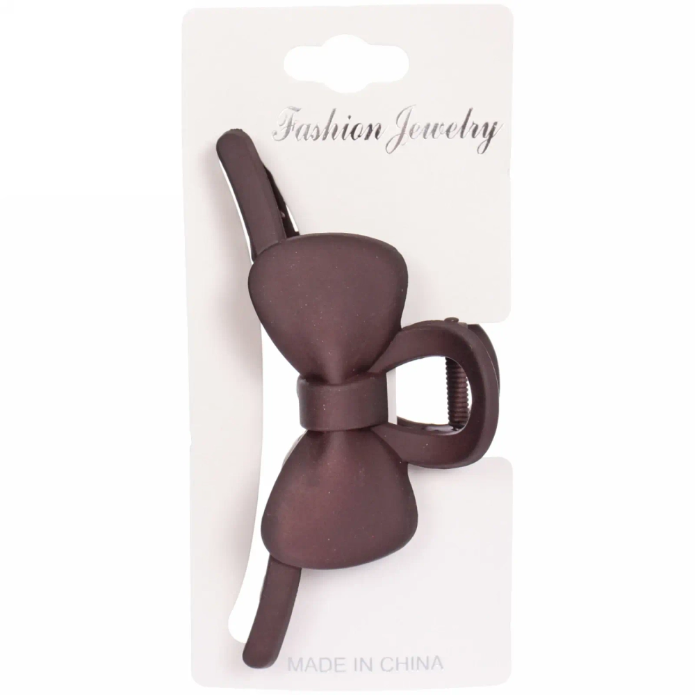 Заколка-краб для волос на блистере «Style Matte», бантик, микс 6 цветов, 11см