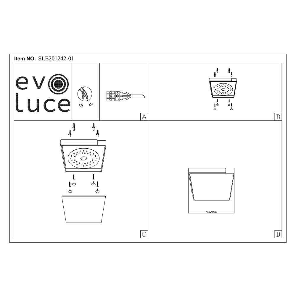 SLE201242-01 Светильник потолочный Черный, Светлое дерево/Белый LED 1*42W 3000K/4000K/6000K