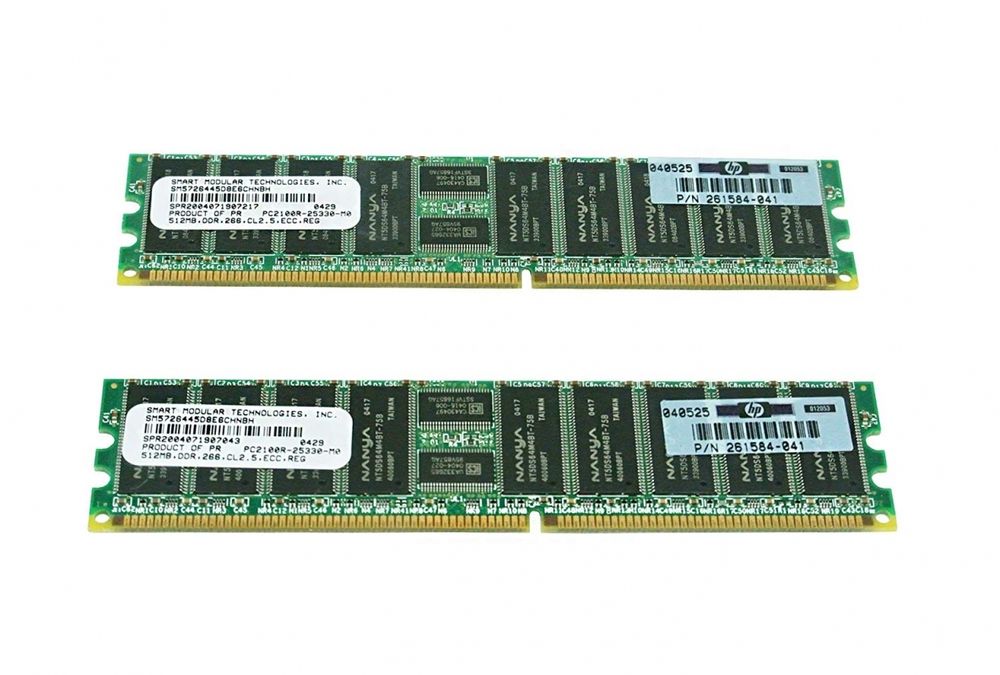 Оперативная память HP 1GB REG PC2100 2X512 ALL (DL380G3/DL360G3/ML370G3/DL560) 300679-B21