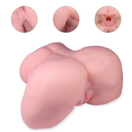 Реалистичный мастурбатор-полуторс с 2 рабочими отверстиями (Цвет: телесный)