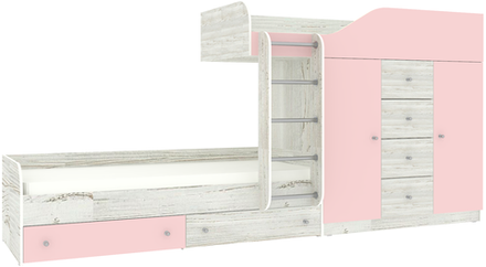Двухъярусная кровать КарИВи Астра 6 Винтерберг Розовый