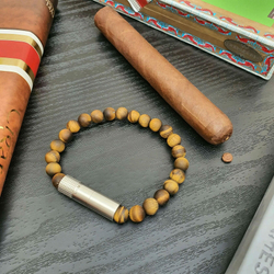 Браслет с пробойником для сигар "CONNOISSEUR" MATTE TIGER EYE 8mm
