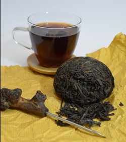 0555/2021 Чай прессованный черный Пуэр Шу "Цзинлун, Год Дракона", то ча 100гр