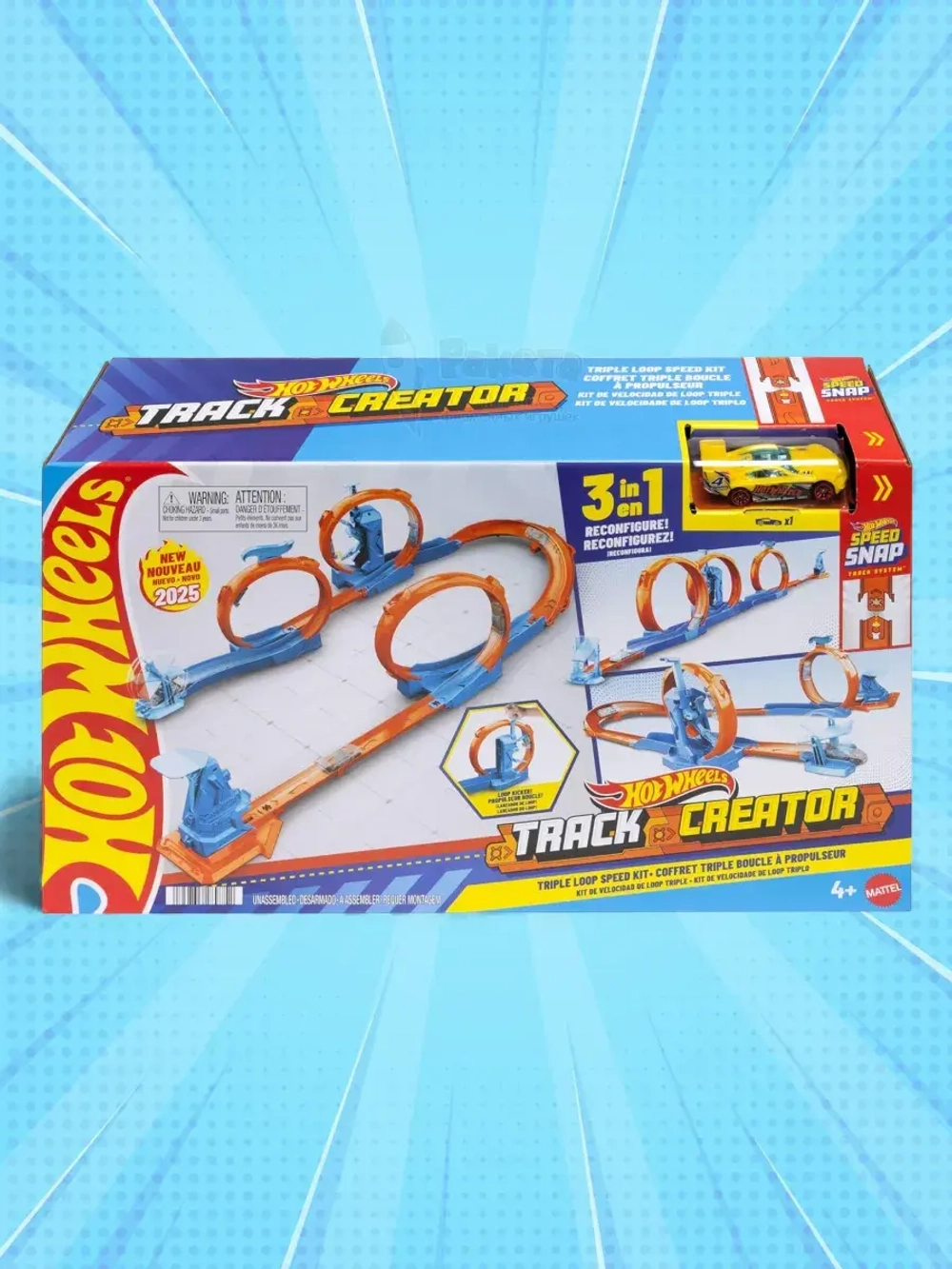 Автотрек Хот Вилс Тройная петля Track Creator JDW39