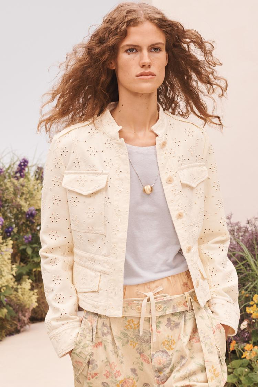 ZARA БРЮКИ ИЗ 100% ХЛОПКА, С ПРИНТОМ