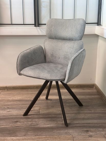 Стул LONG 360 град. поворот. NS10 Серый, букле / черный каркас