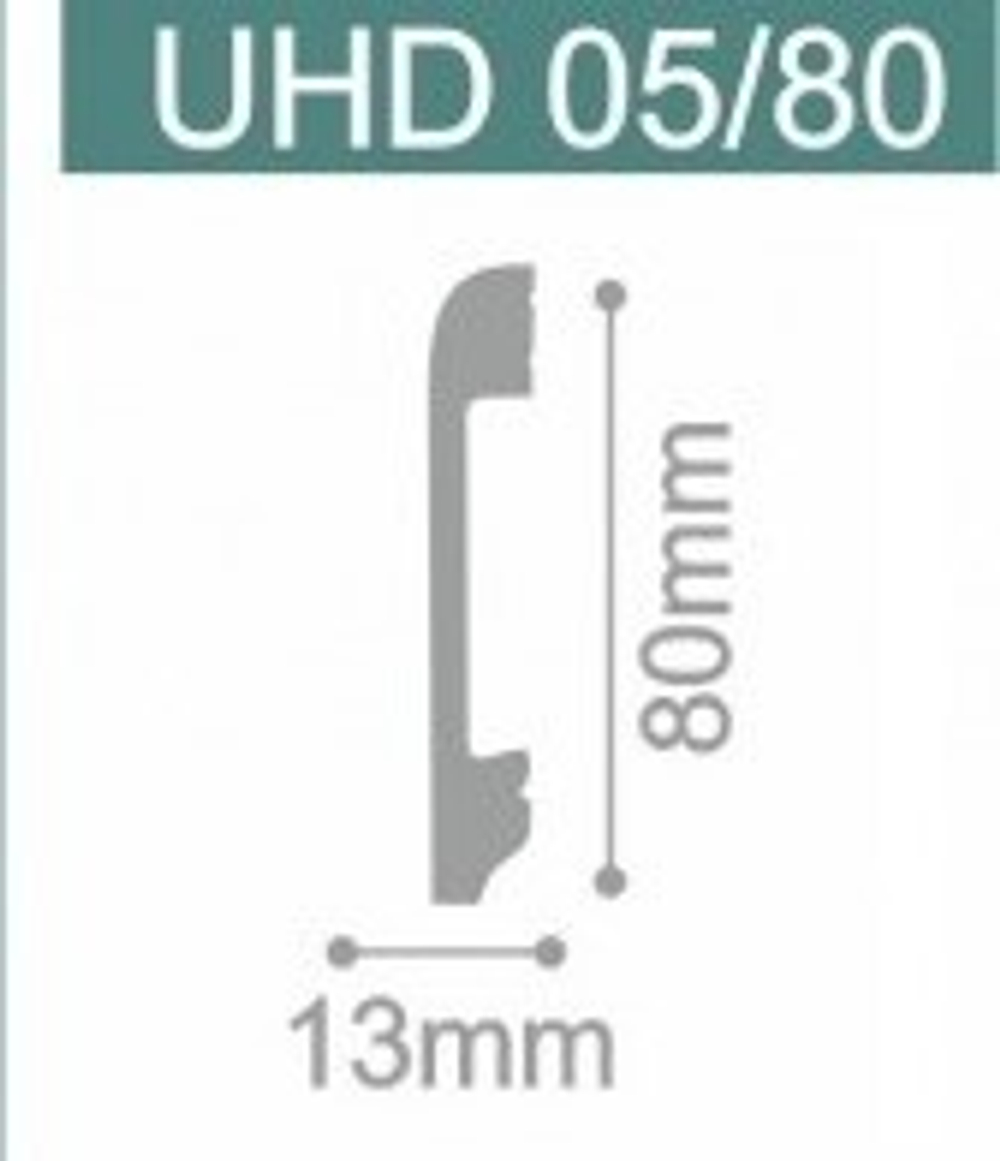 Плинтус дюрополимерный Solid UHD05/80 Дуб Млечный 80х13х2400 мм