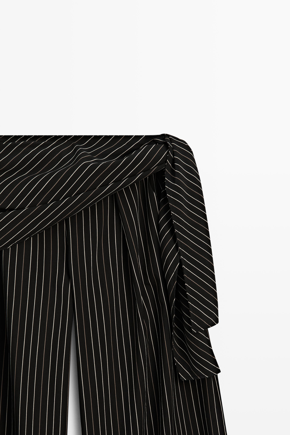 Massimo Dutti Полосатые брюки-бананы с платком, черный