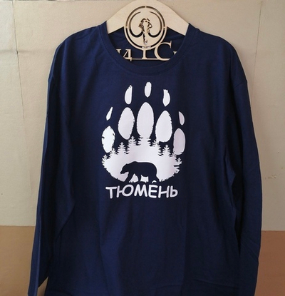 Футболка "Лапа" с длинным рукавом х/б в асс-те