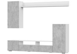 Готовая гостиная Oluwande белый / цемент светлый