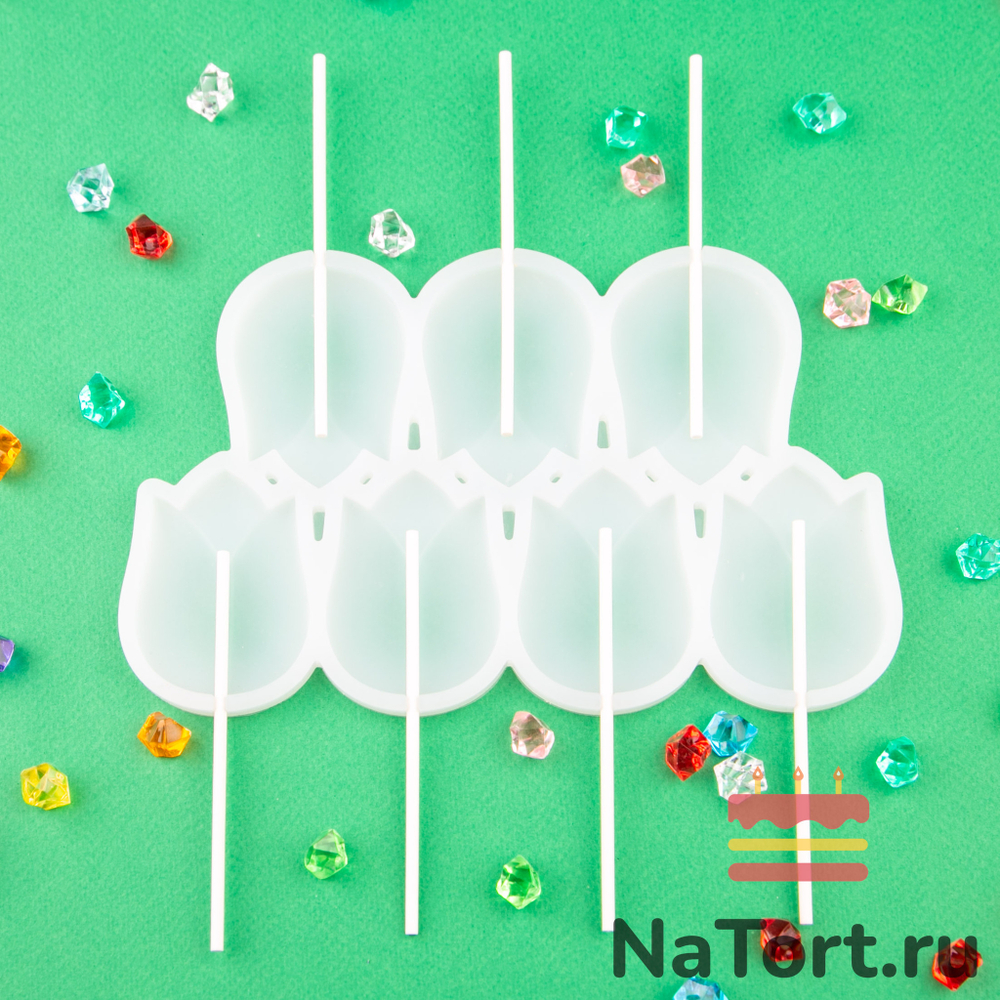 Силиконовая форма для леденцов «Тюльпаны»