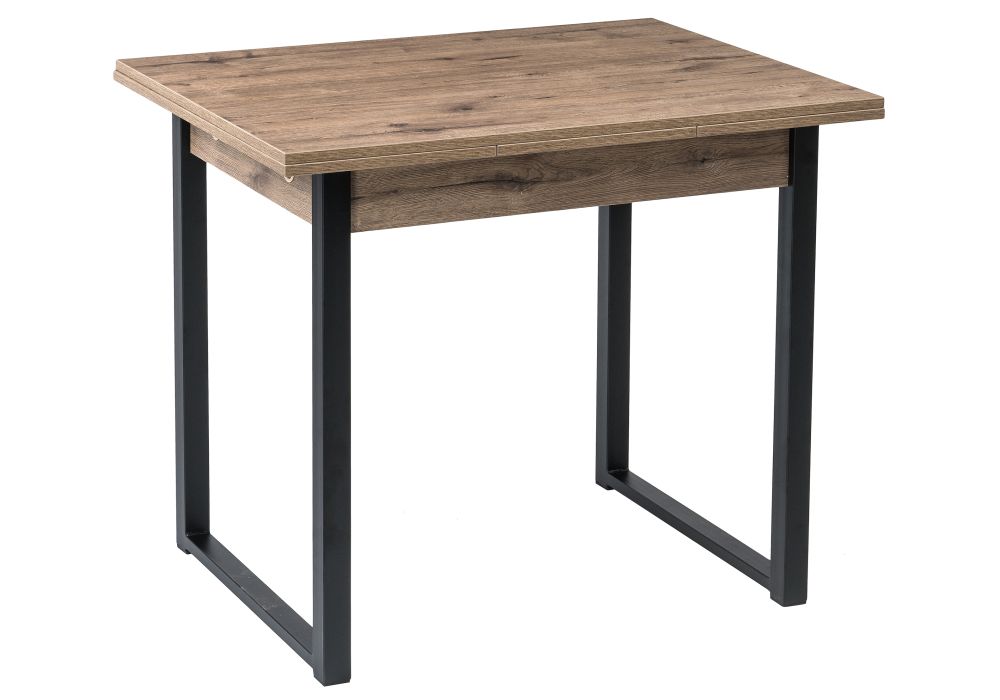 Стол Форли 90(150)х67х77 дуб велингтон / черный матовый