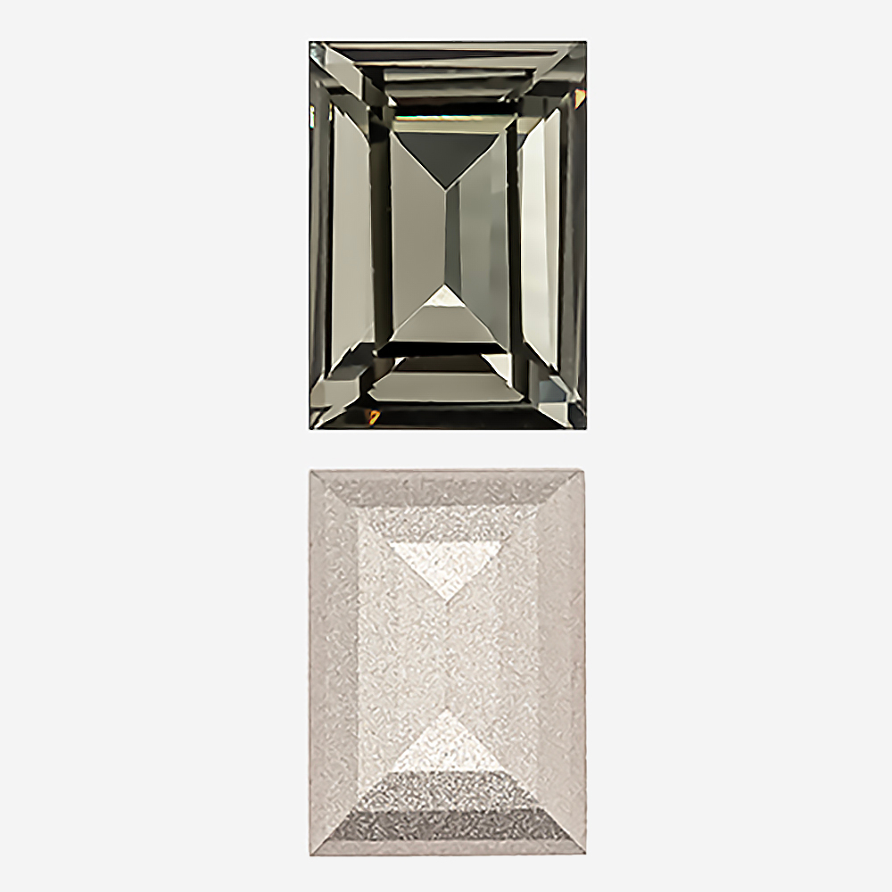 Кристалл Прямоугольник (Step Cut Fancy Stone), оттенок "Черный Бриллиант"/"Black Diamond", 18*13мм