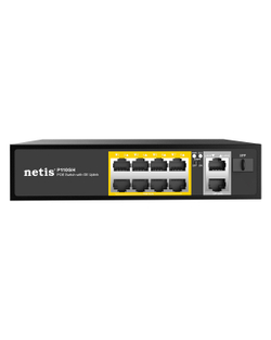 10-портовый неуправляемый PoE+ коммутатор 2*Gigabit Ethernet Uplink