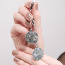 "Сибель" серьги в серебряном покрытии из коллекции "Турция" от Jenavi с английским замком