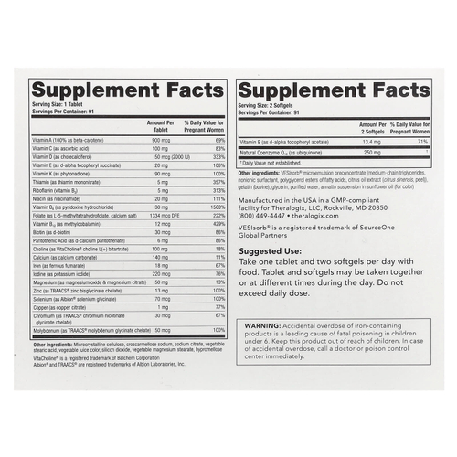 Theralogix, TheraNatal, OvaVite`` 91 таблетка + 182 мягкие таблетки