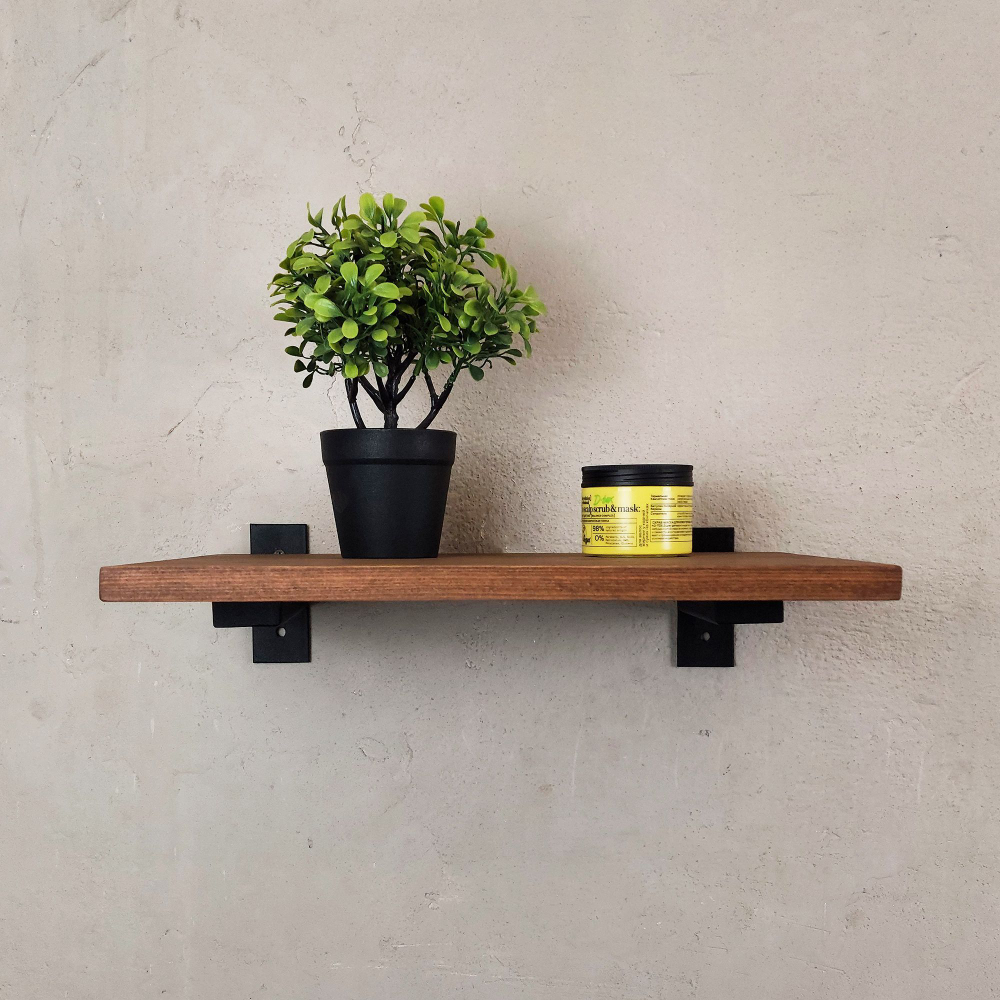 Настенные полки из натурального дерева в стиле Лофт