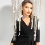 Платье Искры шампанского (антрацит, с поясом) Charutti (Акция)