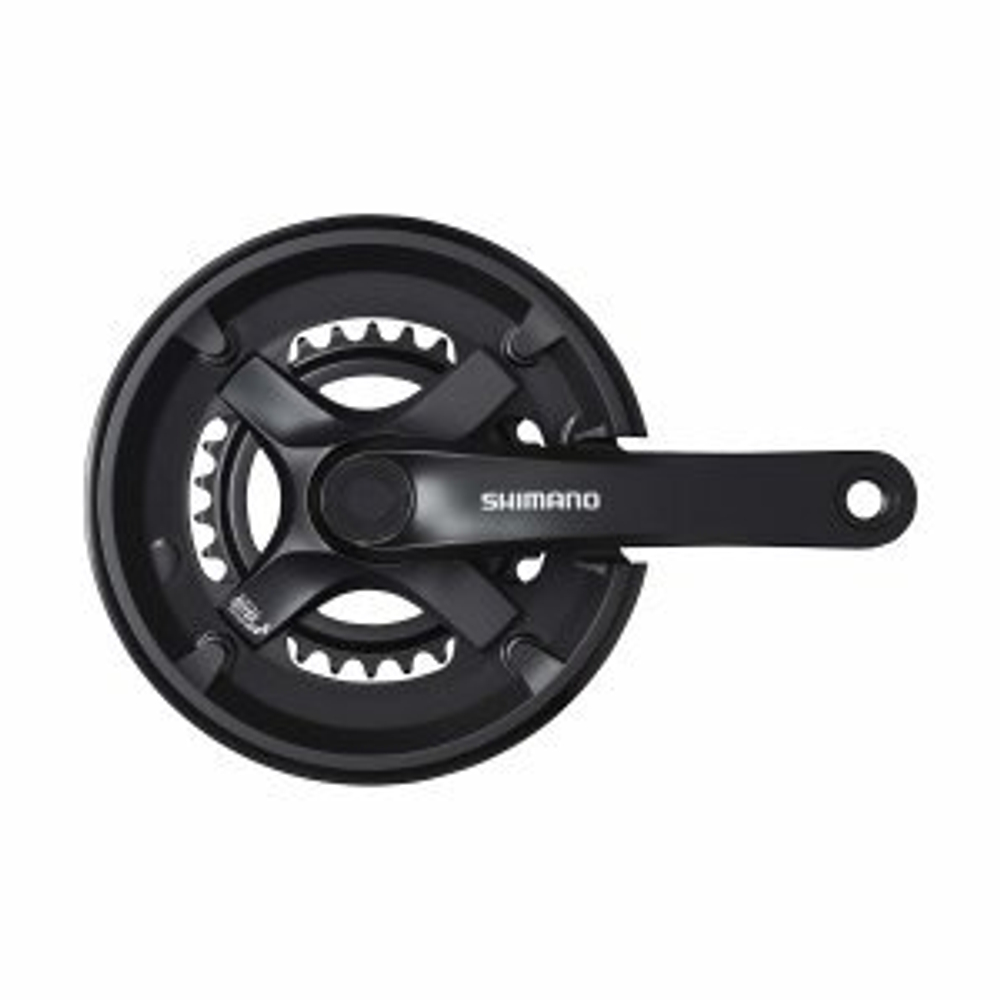 Система Shimano TY501, 175мм, для 2x7/8ск, Кв, 46/30, с защитой от цепи., с болтами креп,  цвет черн