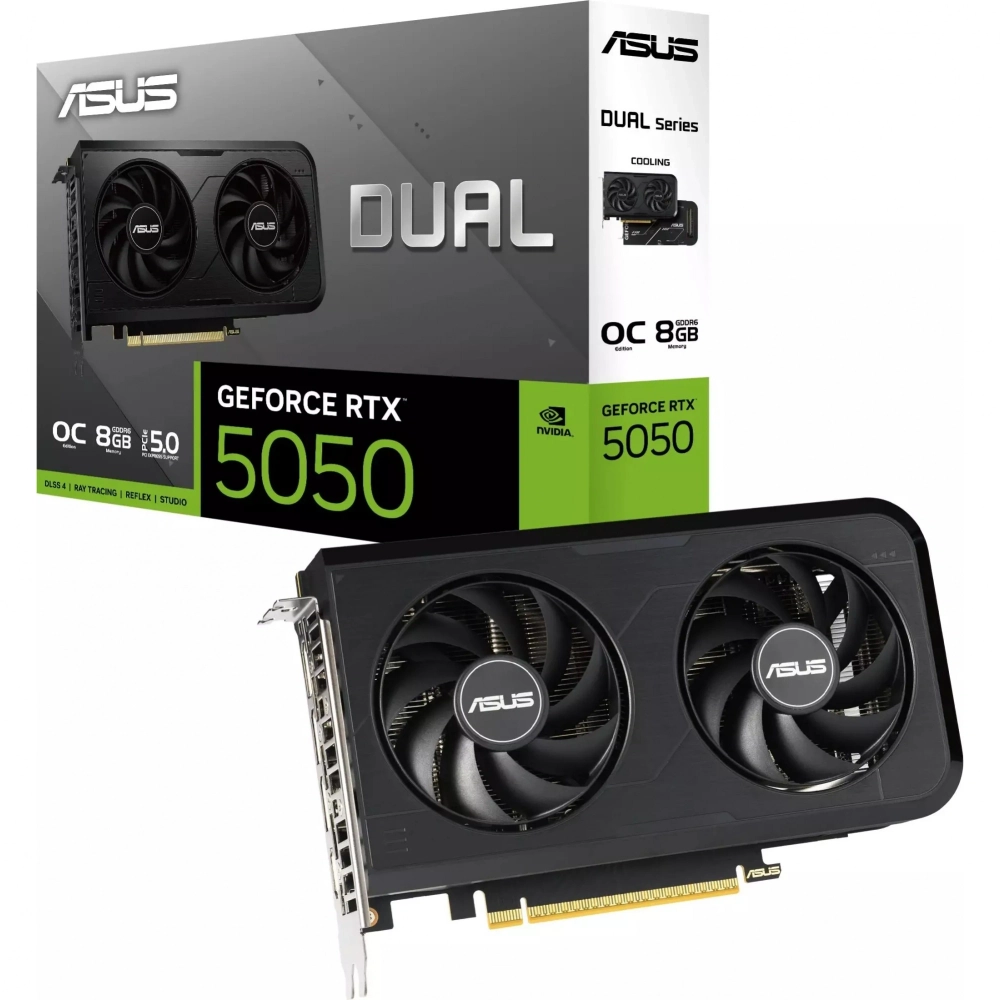 Видеокарта ASUS RTX 5050 OC 8GB GDDR6 128bit (DUAL-RTX5050-O8G) (1хHDMI, 3хDisplayPort)