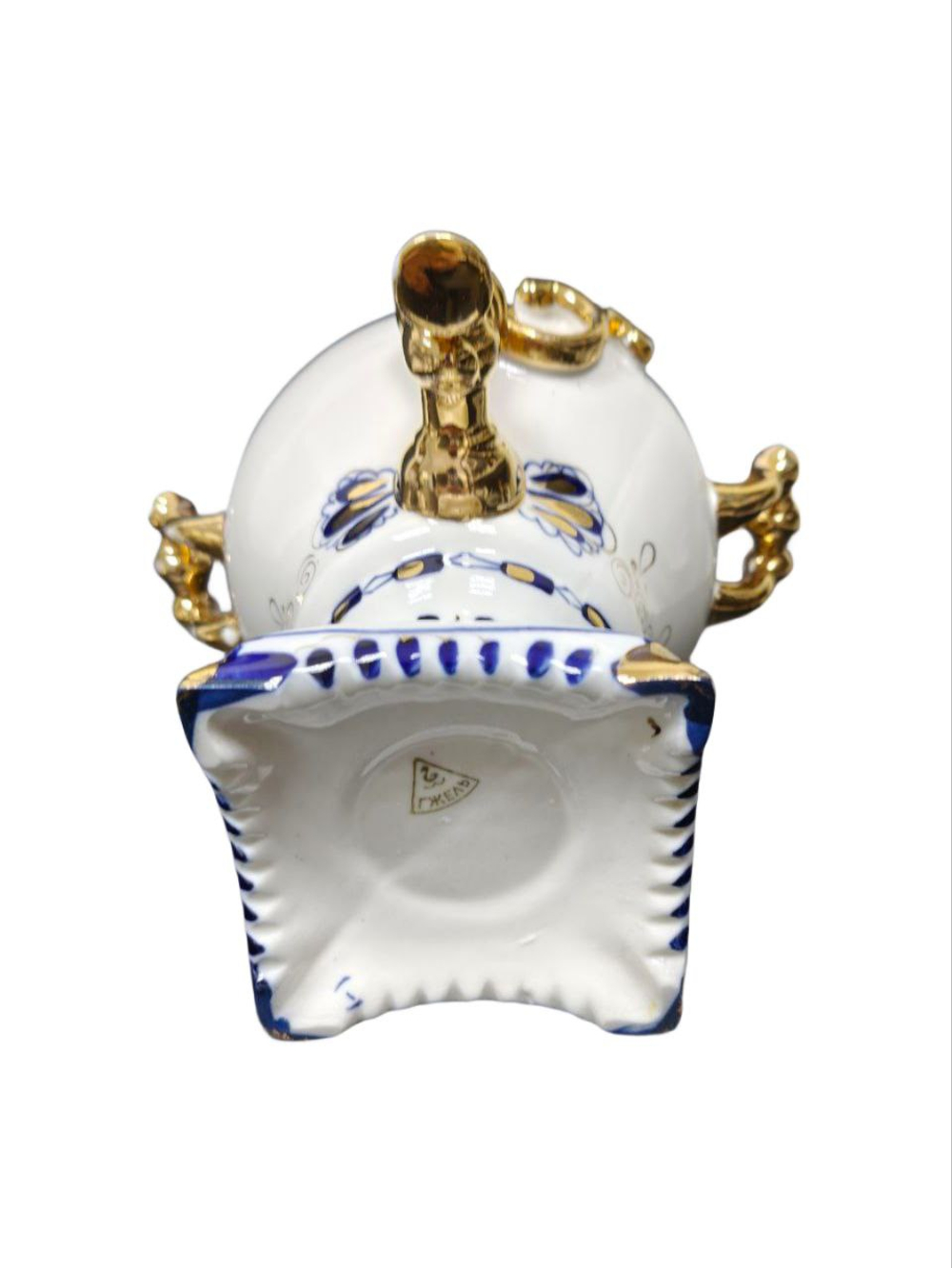 &&& Статуэтка "Самовар с заварочным чайничком" Гжель