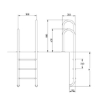 Лестница Hayward Asymmetric Muro AISI 304 (5 ступеней), для узкого борта