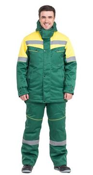 Костюм зимний "Монтажник" брюки (зеленый/желтый)